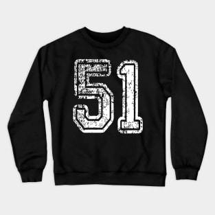 Number 51 Grungy in white Crewneck Sweatshirt